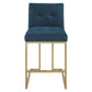 Modway Privy Gold Stainless Steel Upholstered Fabric Counter Stool FredCo