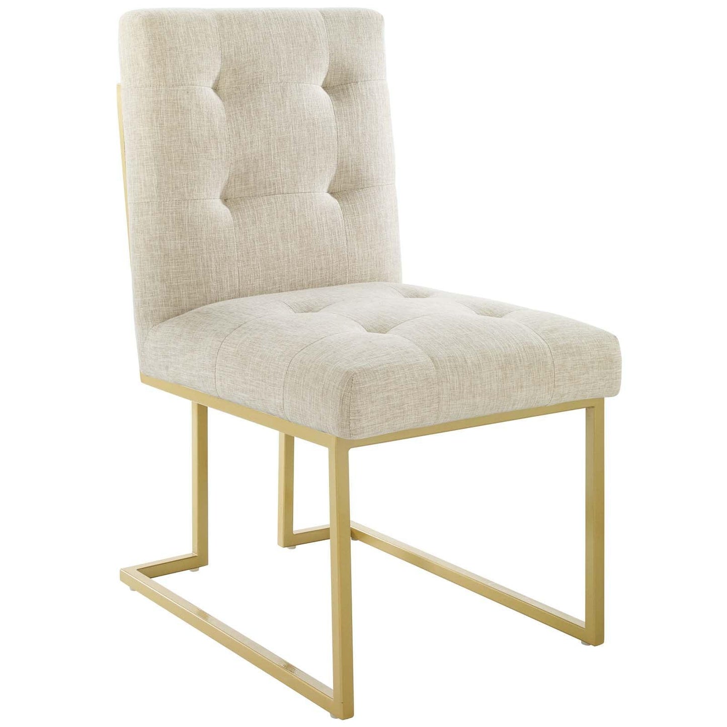 Modway Privy Gold Stainless Steel Upholstered Fabric Dining Accent Chair FredCo