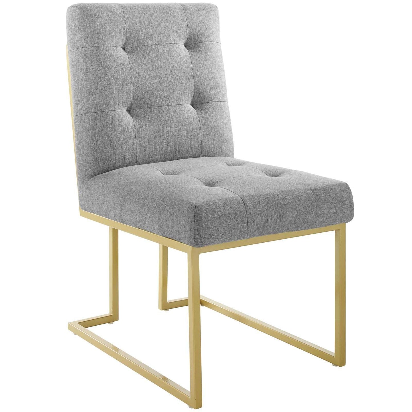 Modway Privy Gold Stainless Steel Upholstered Fabric Dining Accent Chair FredCo