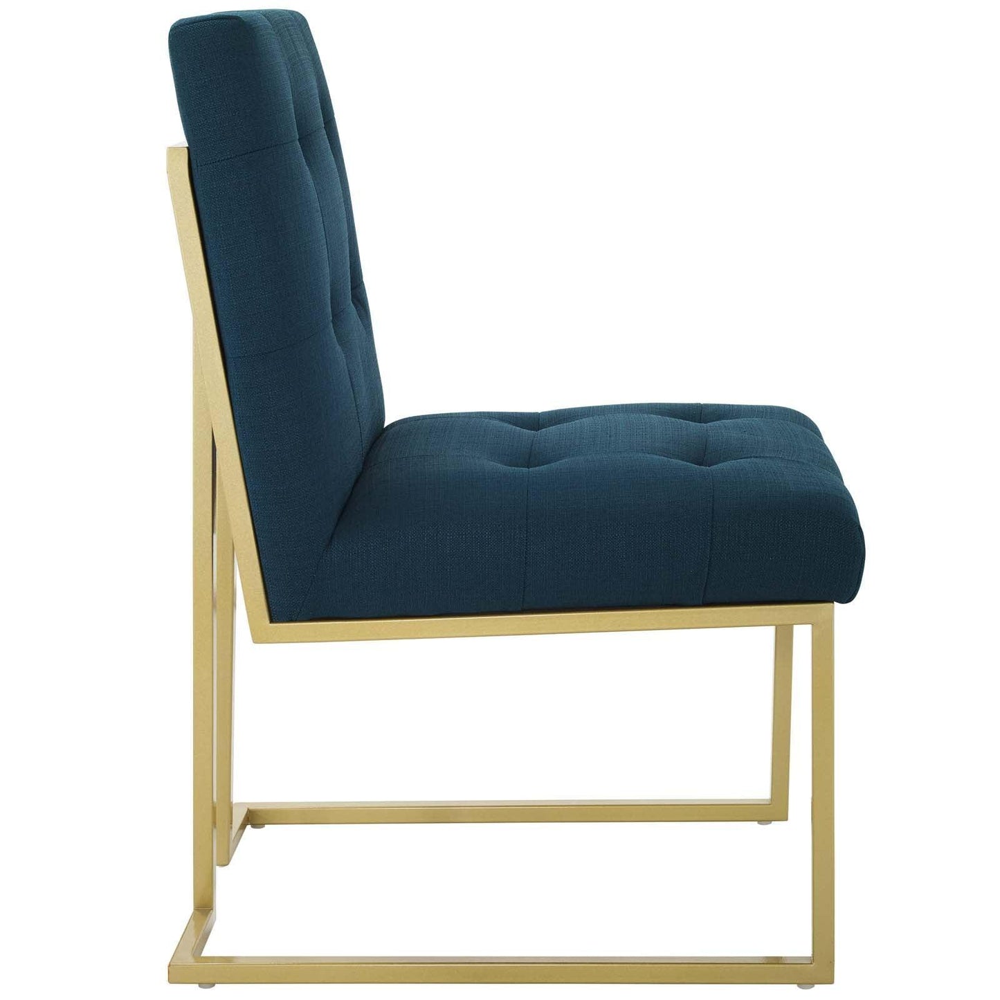 Modway Privy Gold Stainless Steel Upholstered Fabric Dining Accent Chair FredCo