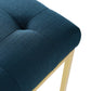Modway Privy Gold Stainless Steel Upholstered Fabric Dining Accent Chair FredCo