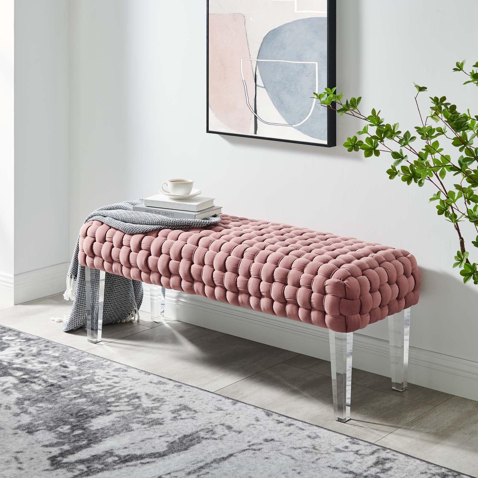 Modway Prologue Woven Performance Velvet Ottoman FredCo