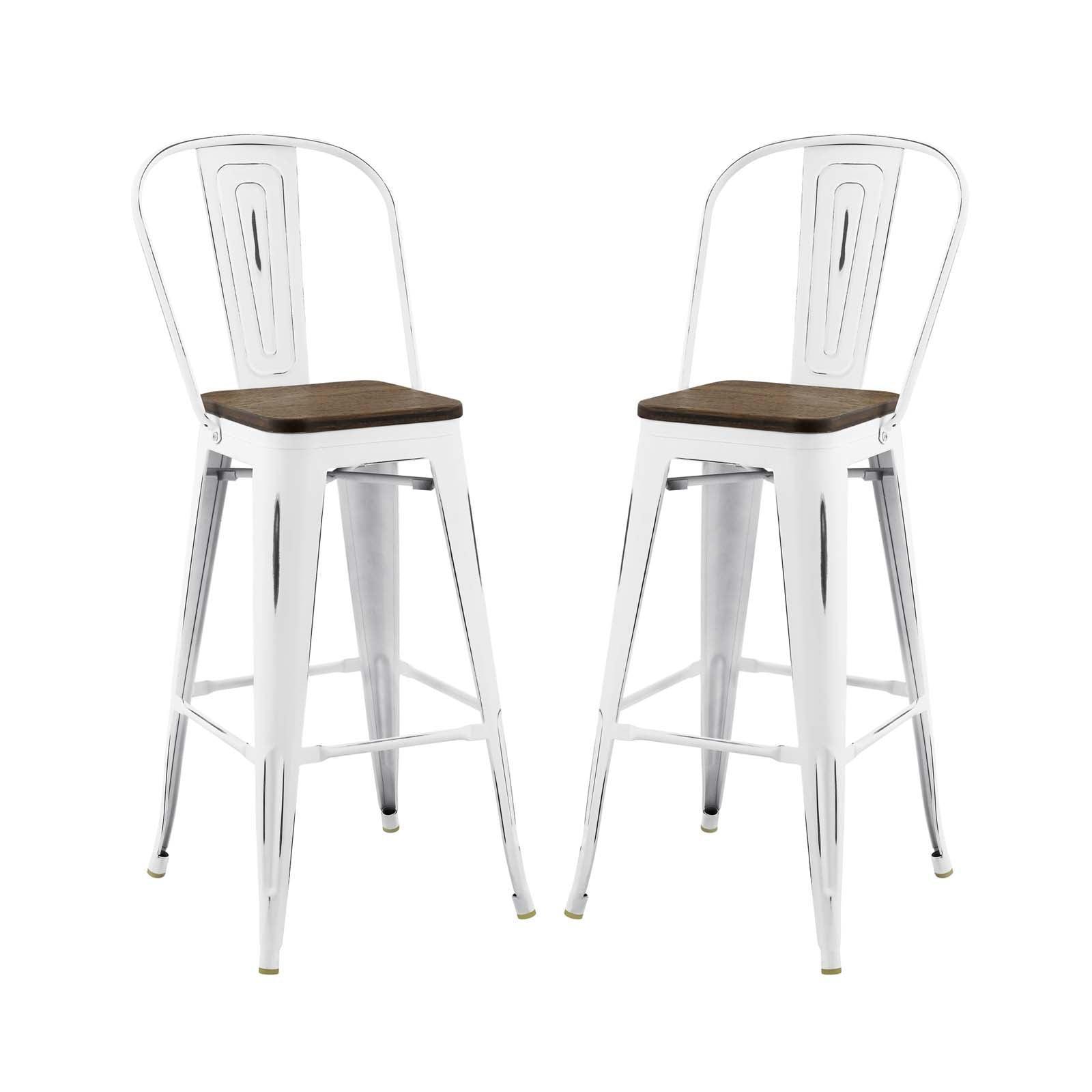 Modway Promenade Bar Stool Metal Set of 2 FredCo