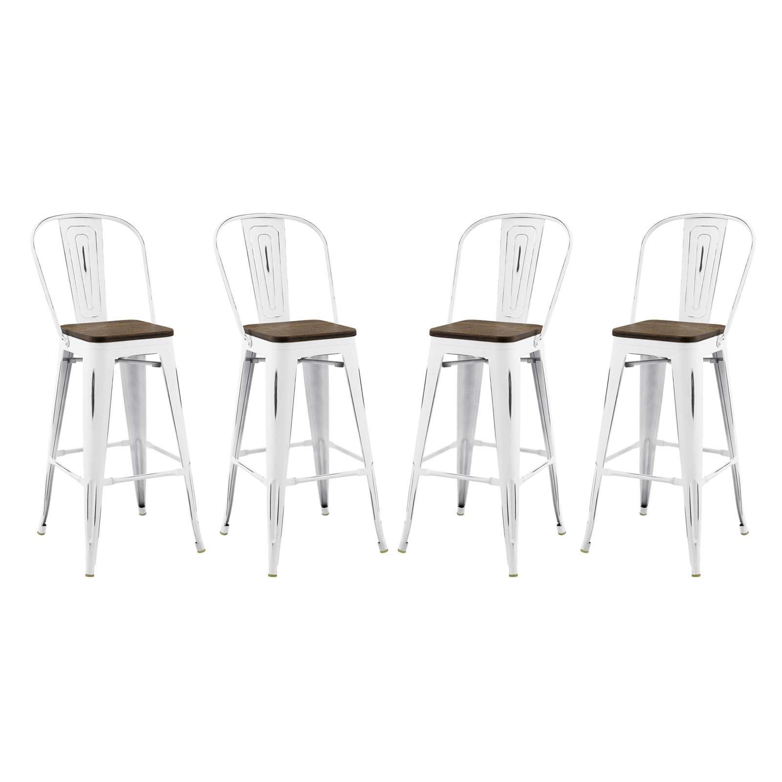 Modway Promenade Bar Stool Metal Set of 4 FredCo