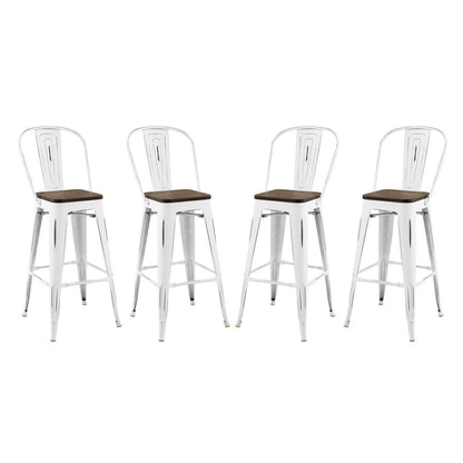 Modway Promenade Bar Stool Metal Set of 4 FredCo