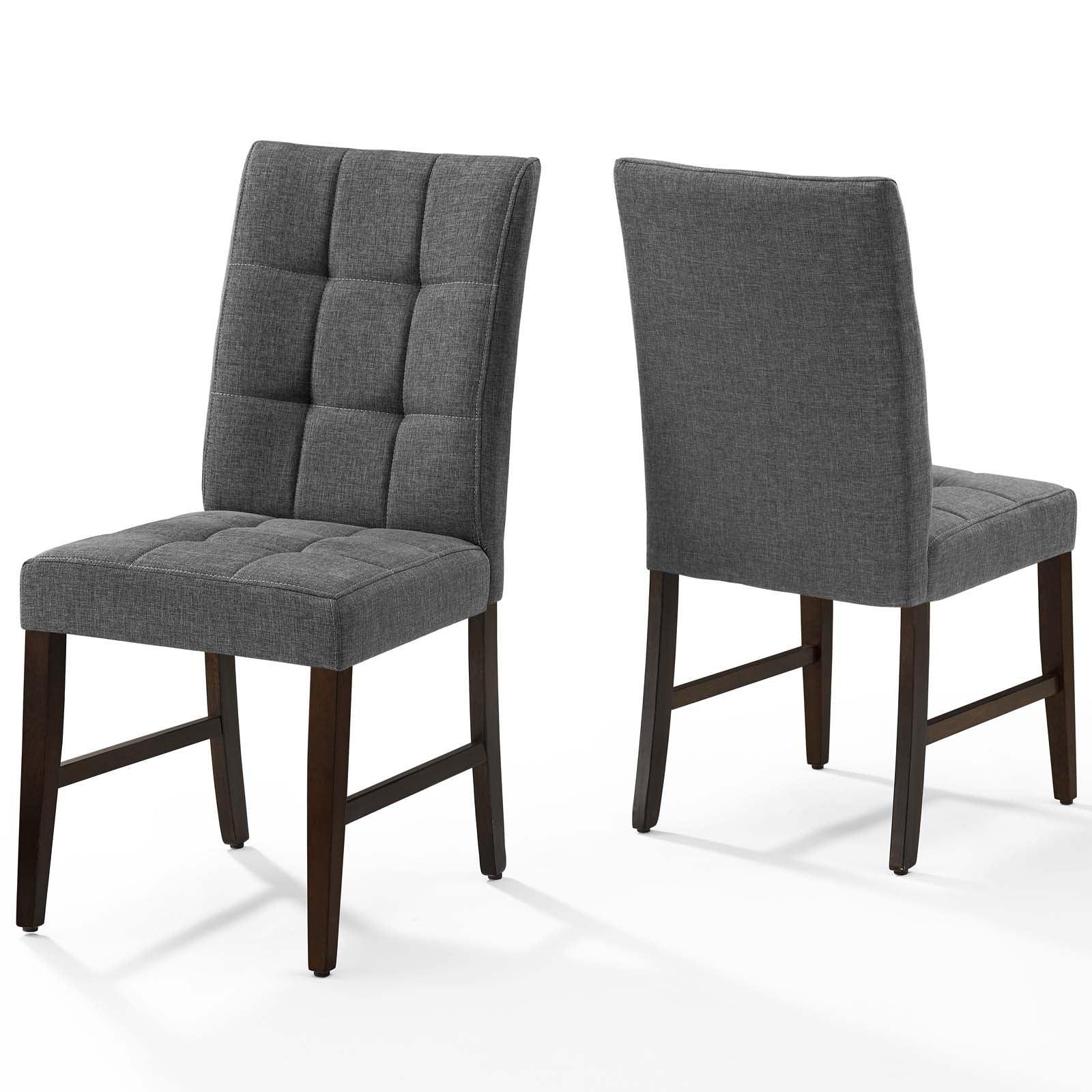 Modway Promulgate Biscuit Tufted Upholstered Fabric Dining Chair Set of 2 FredCo