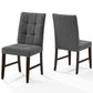 Modway Promulgate Biscuit Tufted Upholstered Fabric Dining Chair Set of 2 FredCo