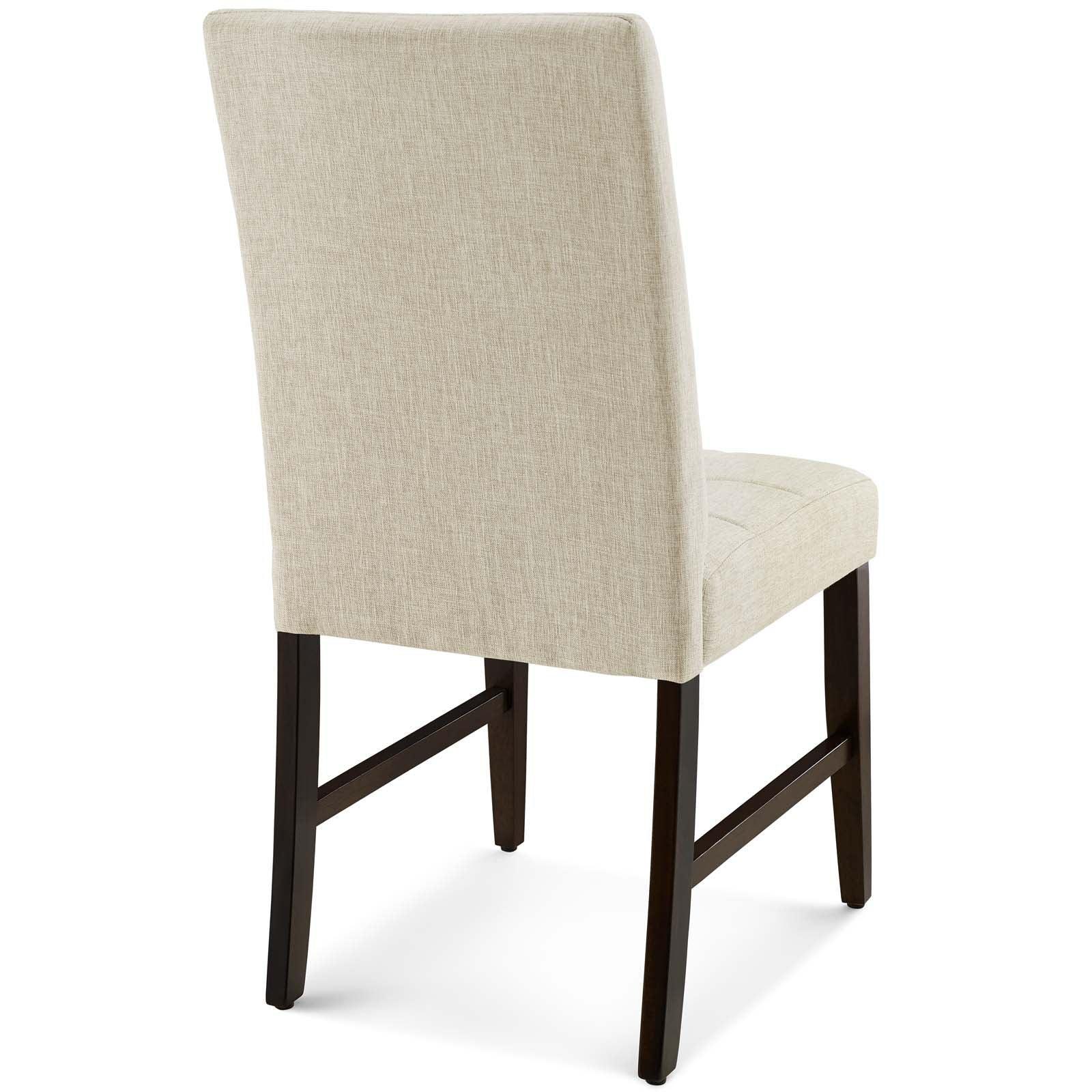 Modway Promulgate Biscuit Tufted Upholstered Fabric Dining Chair Set of 2 FredCo