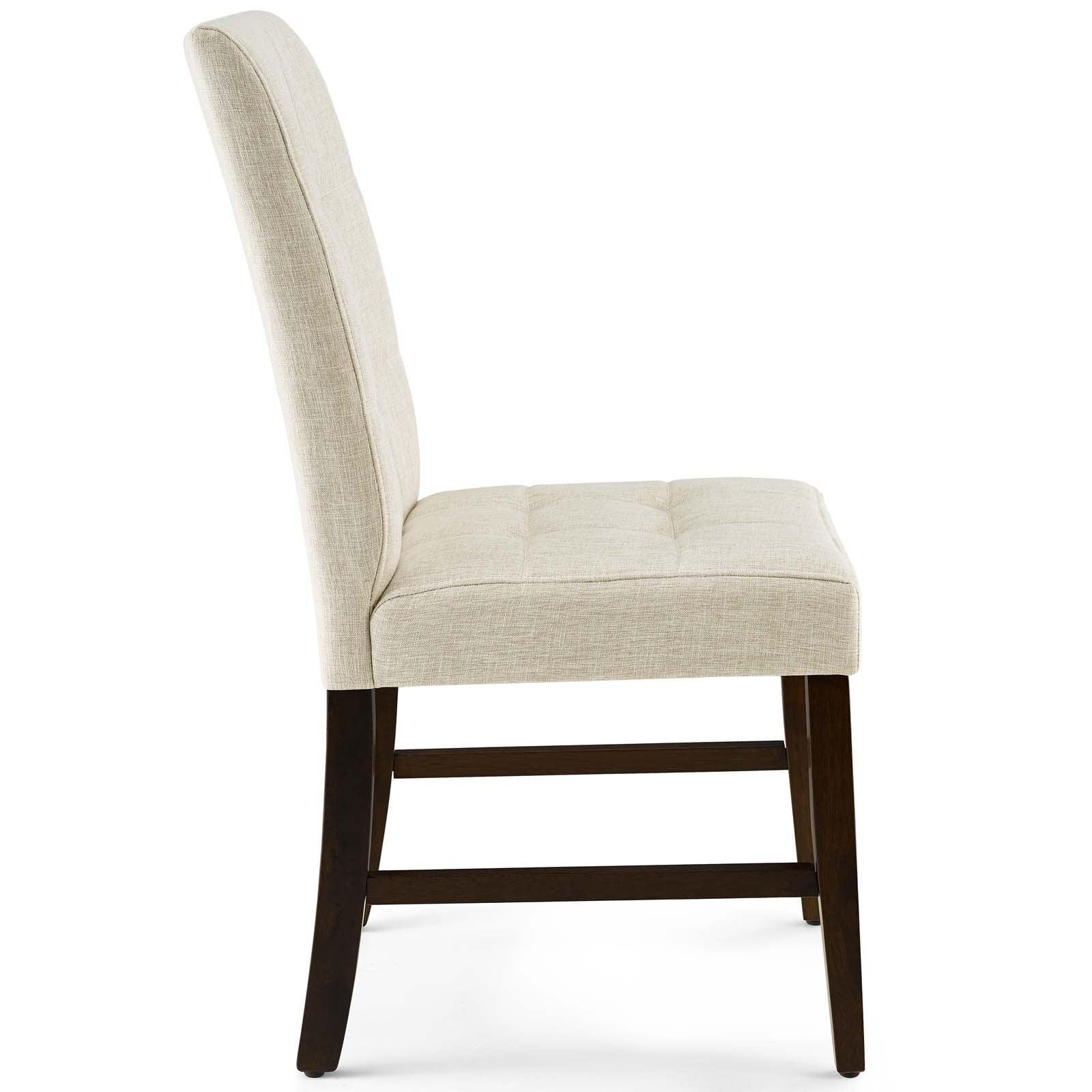 Modway Promulgate Biscuit Tufted Upholstered Fabric Dining Chair Set of 2 FredCo