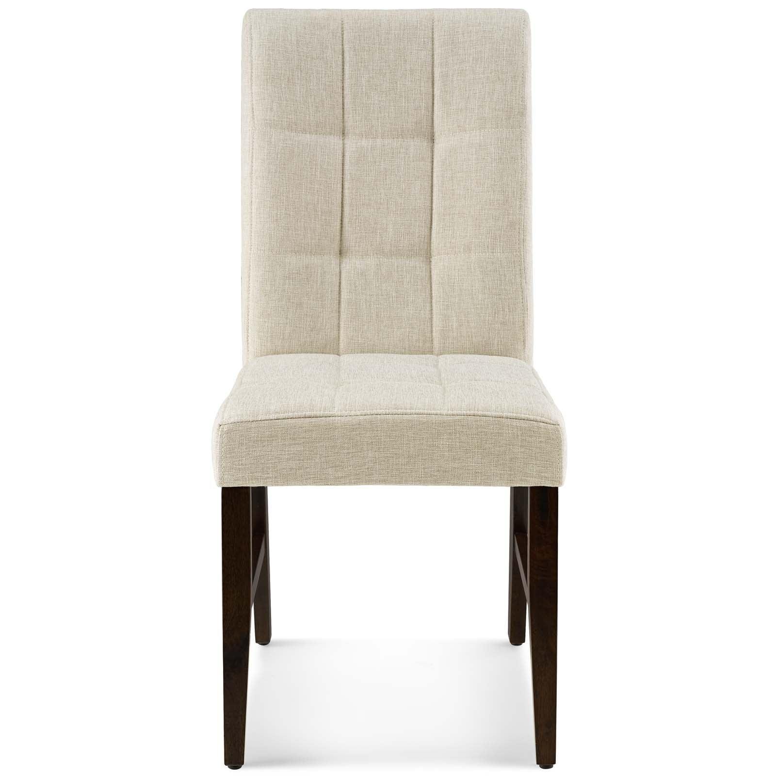 Modway Promulgate Biscuit Tufted Upholstered Fabric Dining Chair Set of 2 FredCo