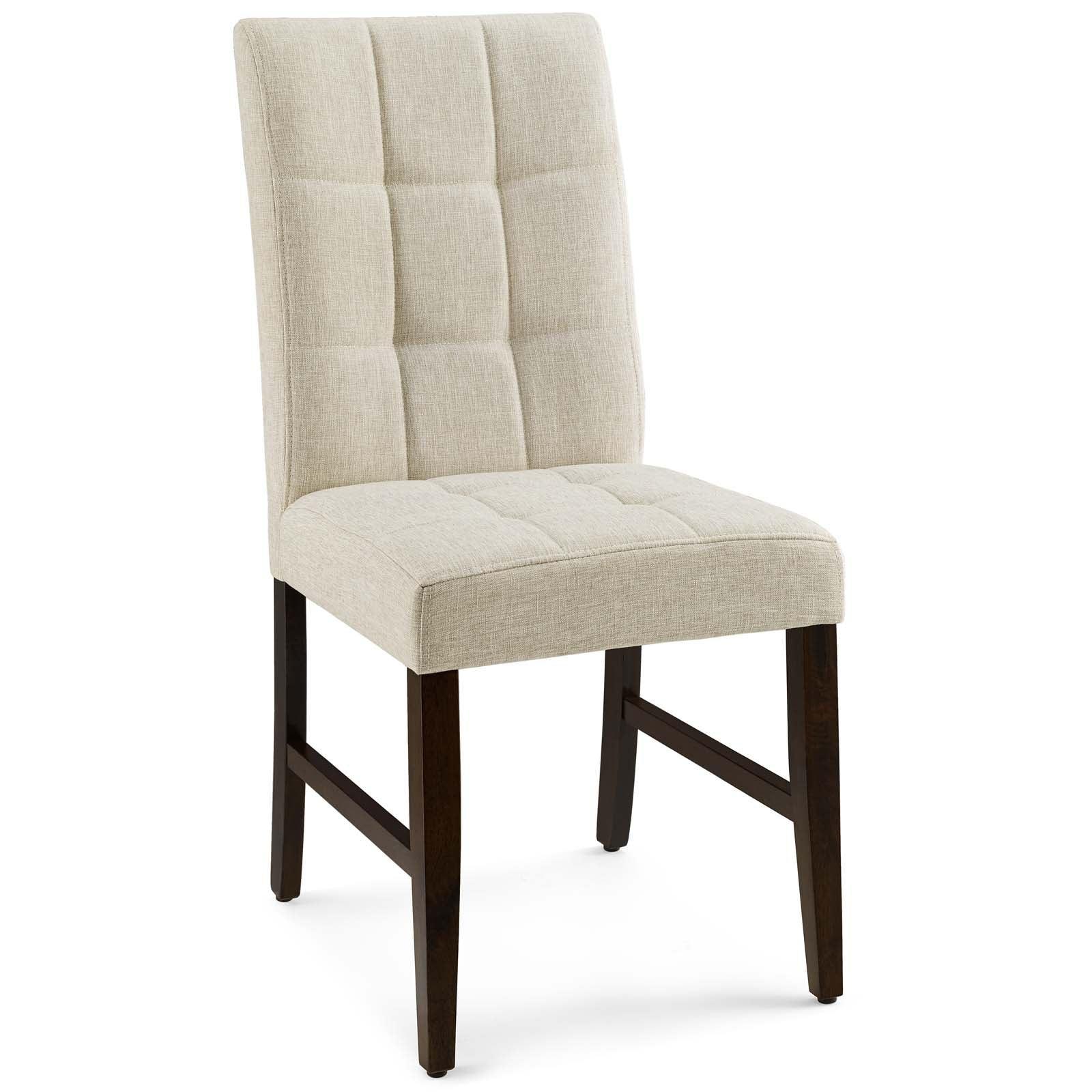 Modway Promulgate Biscuit Tufted Upholstered Fabric Dining Chair Set of 2 FredCo