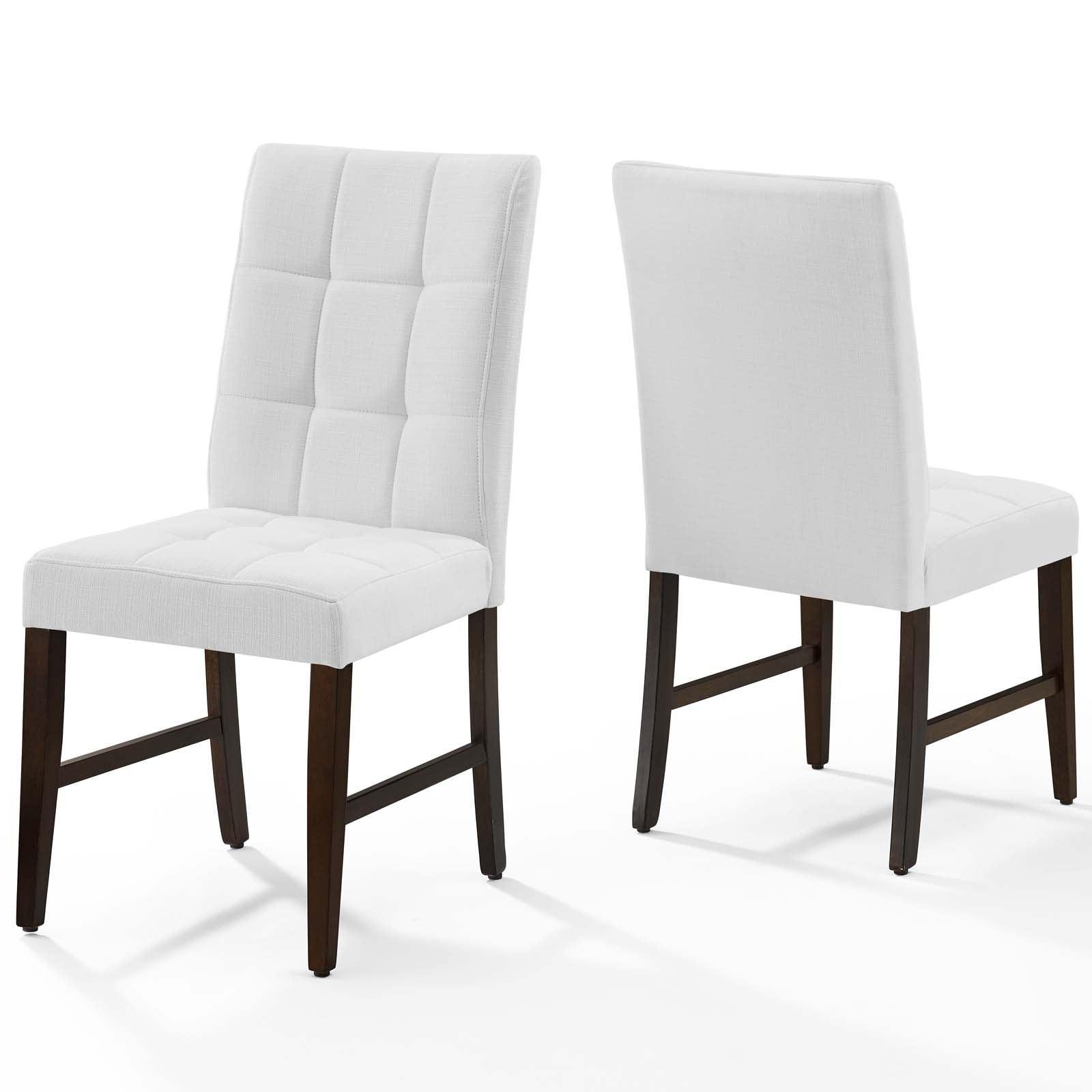 Modway Promulgate Biscuit Tufted Upholstered Fabric Dining Chair Set of 2 FredCo