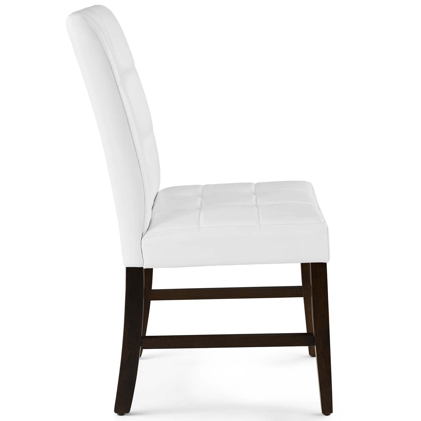 Modway Promulgate Biscuit Tufted Upholstered Faux Leather Dining Side Chair Set of 2 FredCo