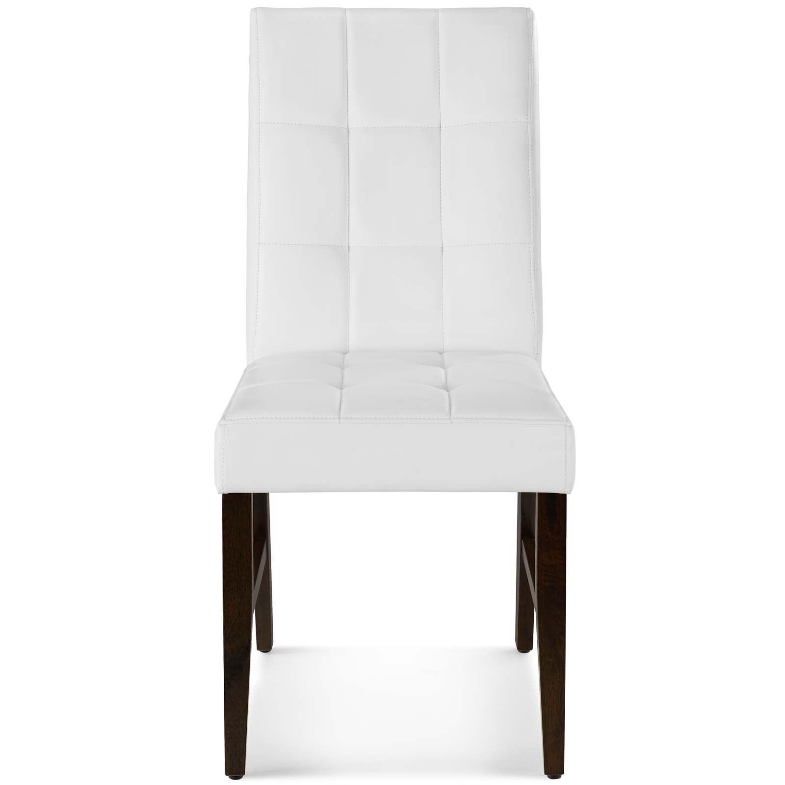 Modway Promulgate Biscuit Tufted Upholstered Faux Leather Dining Side Chair Set of 2 FredCo