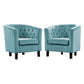 Modway Prospect 2 Piece Performance Velvet Armchair Set FredCo