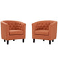 Modway Prospect 2 Piece Upholstered Fabric Armchair Set FredCo