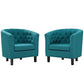 Modway Prospect 2 Piece Upholstered Fabric Armchair Set FredCo