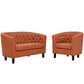 Modway Prospect 2 Piece Upholstered Fabric Loveseat and Armchair Set FredCo
