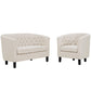 Modway Prospect 2 Piece Upholstered Fabric Loveseat and Armchair Set FredCo
