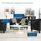 Modway Prospect 3 Piece Performance Velvet Loveseat and Armchair Set FredCo