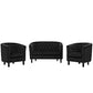 Modway Prospect 3 Piece Performance Velvet Loveseat and Armchair Set FredCo