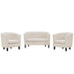 Modway Prospect 3 Piece Upholstered Fabric Loveseat and Armchair Set FredCo