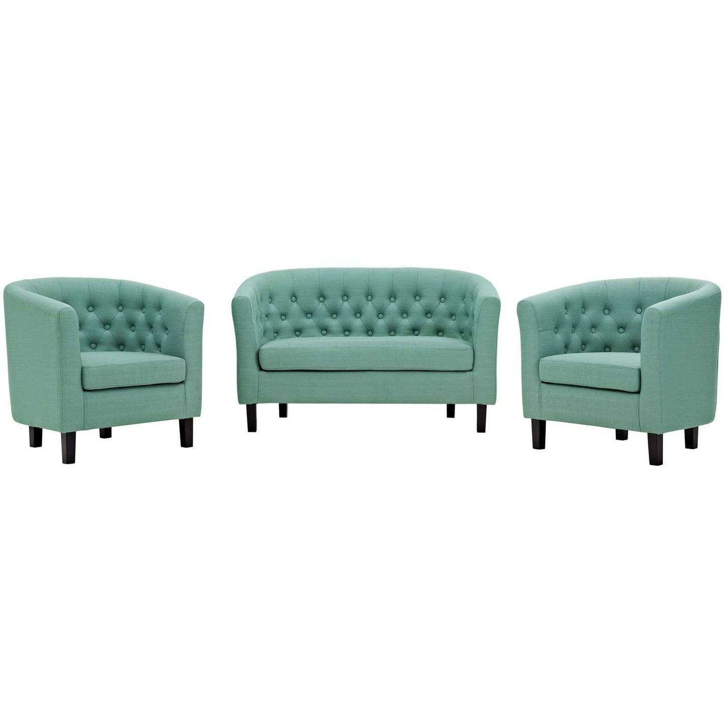 Modway Prospect 3 Piece Upholstered Fabric Loveseat and Armchair Set FredCo