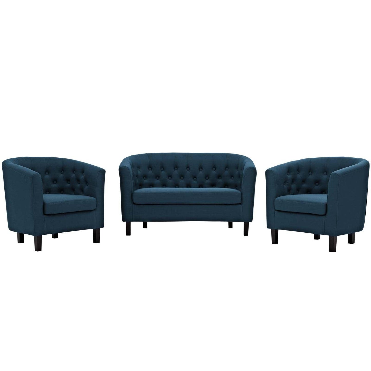 Modway Prospect 3 Piece Upholstered Fabric Loveseat and Armchair Set FredCo