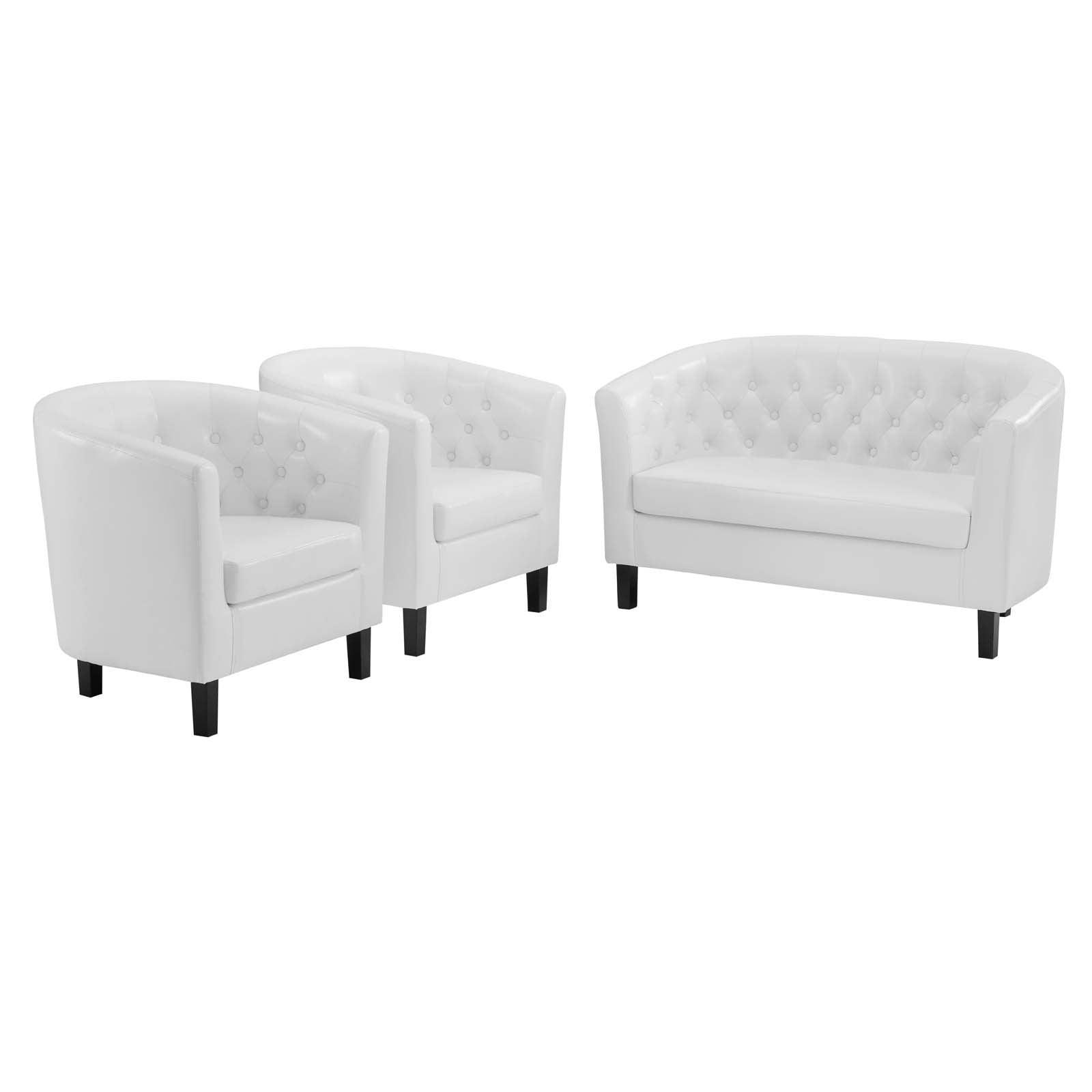 Modway Prospect 3 Piece Upholstered Vinyl Set FredCo