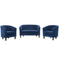 Modway Prospect Channel Tufted 3 Piece Performance Velvet Set FredCo