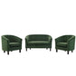 Modway Prospect Channel Tufted 3 Piece Performance Velvet Set FredCo