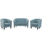Modway Prospect Channel Tufted 3 Piece Performance Velvet Set FredCo