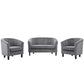 Modway Prospect Channel Tufted 3 Piece Performance Velvet Set FredCo