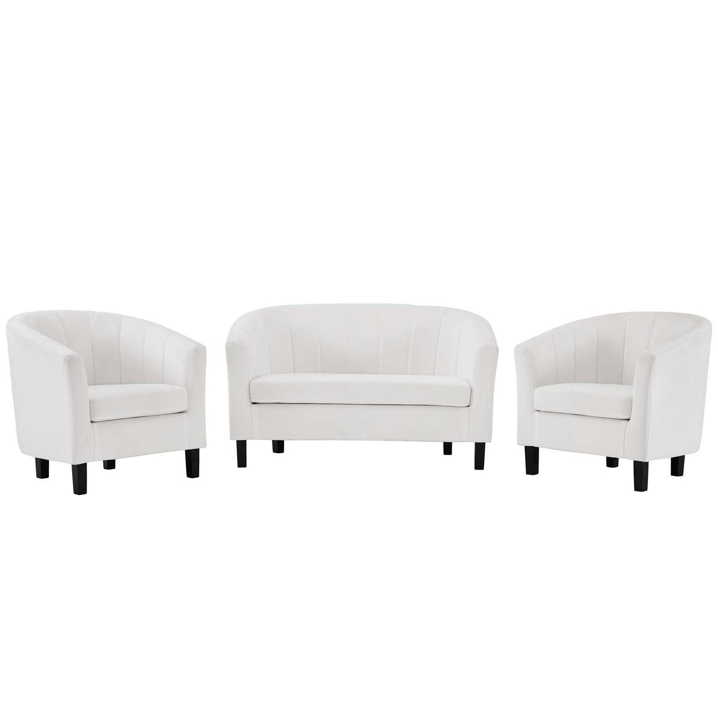 Modway Prospect Channel Tufted 3 Piece Performance Velvet Set FredCo