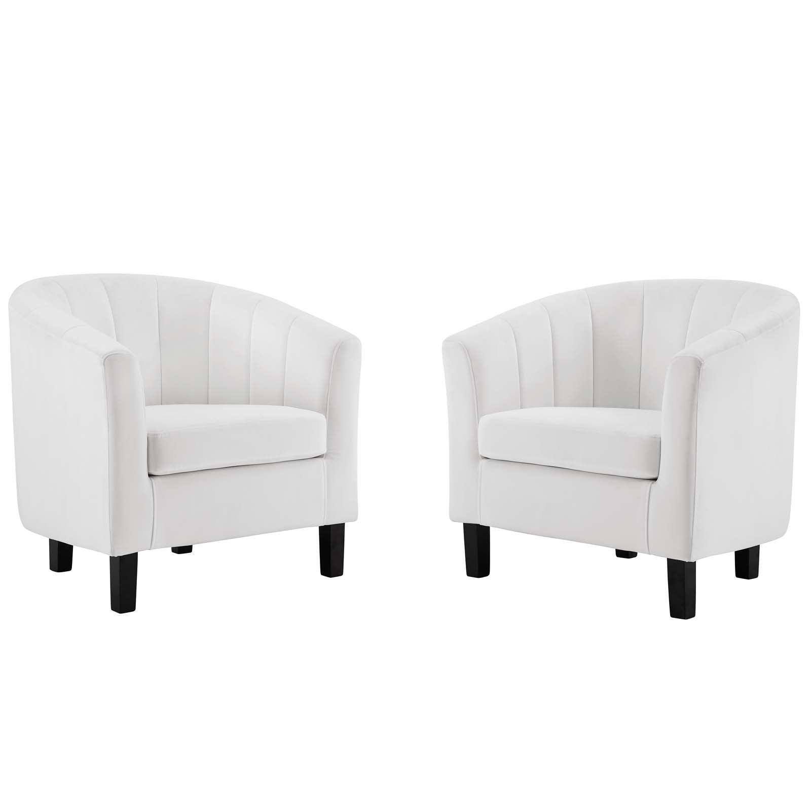 Modway Prospect Channel Tufted Performance Velvet Armchair Set of 2 FredCo