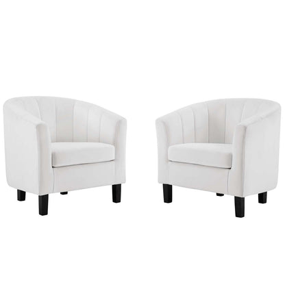 Modway Prospect Channel Tufted Performance Velvet Armchair Set of 2 FredCo