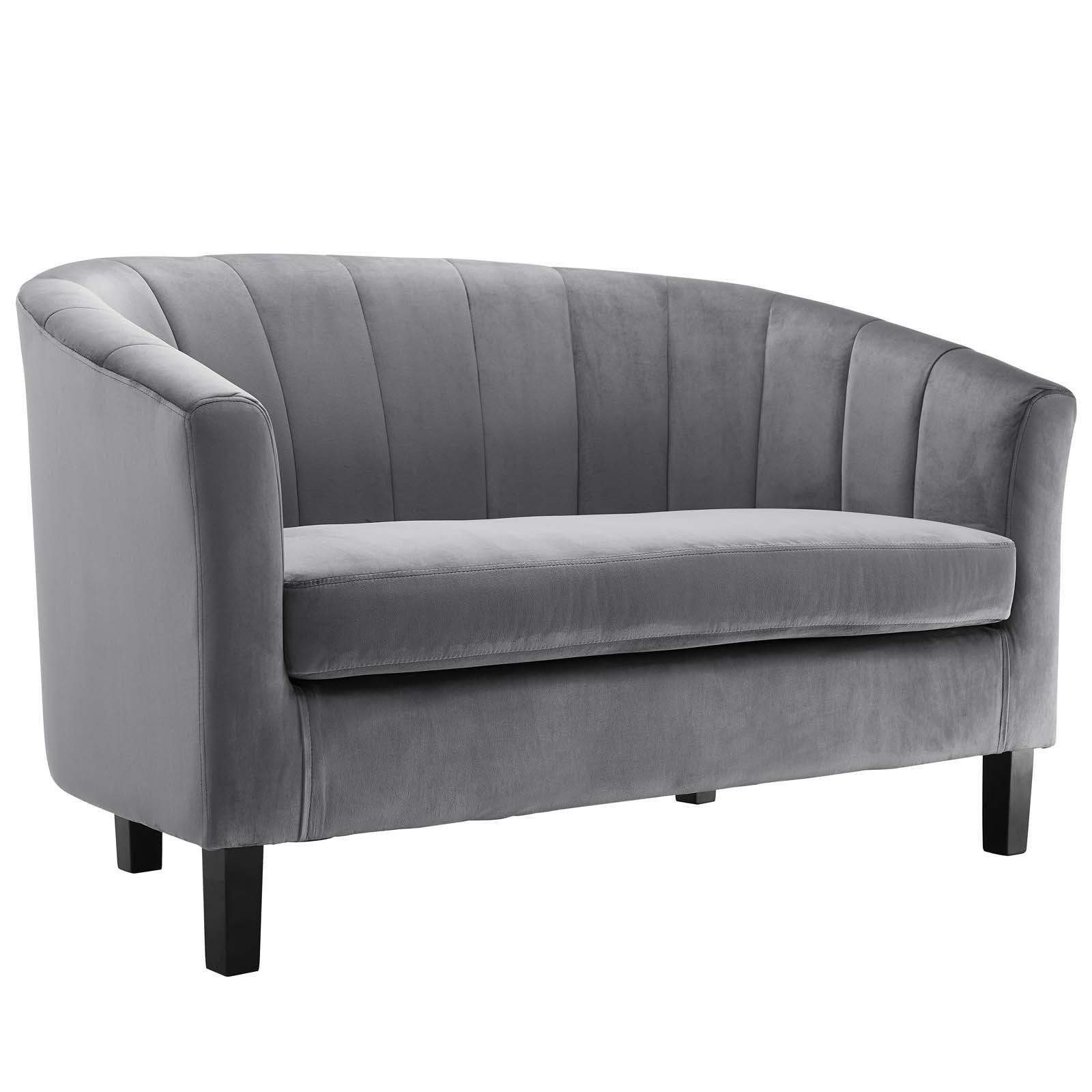 Modway Prospect Channel Tufted Performance Velvet Loveseat FredCo