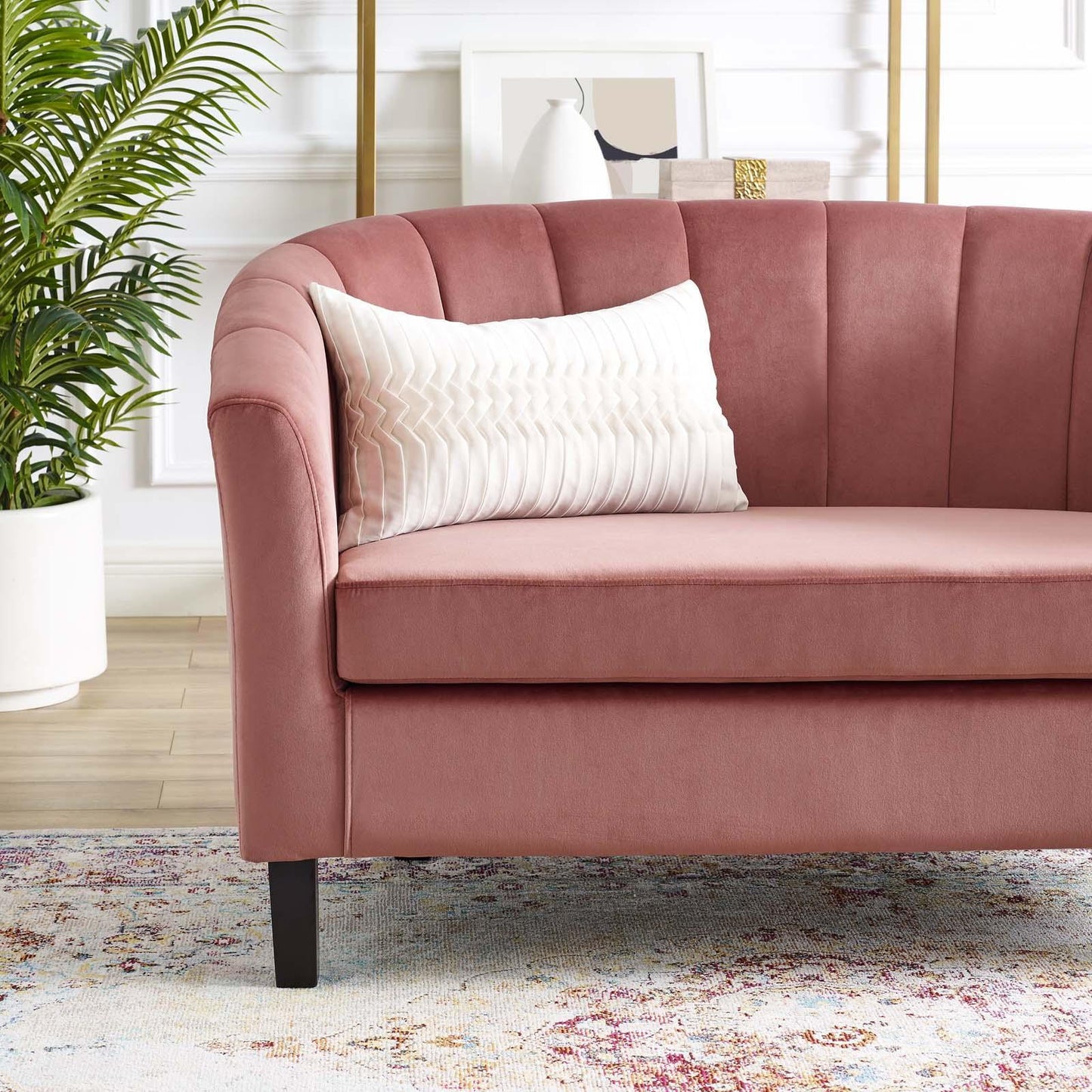 Modway Prospect Channel Tufted Performance Velvet Loveseat FredCo