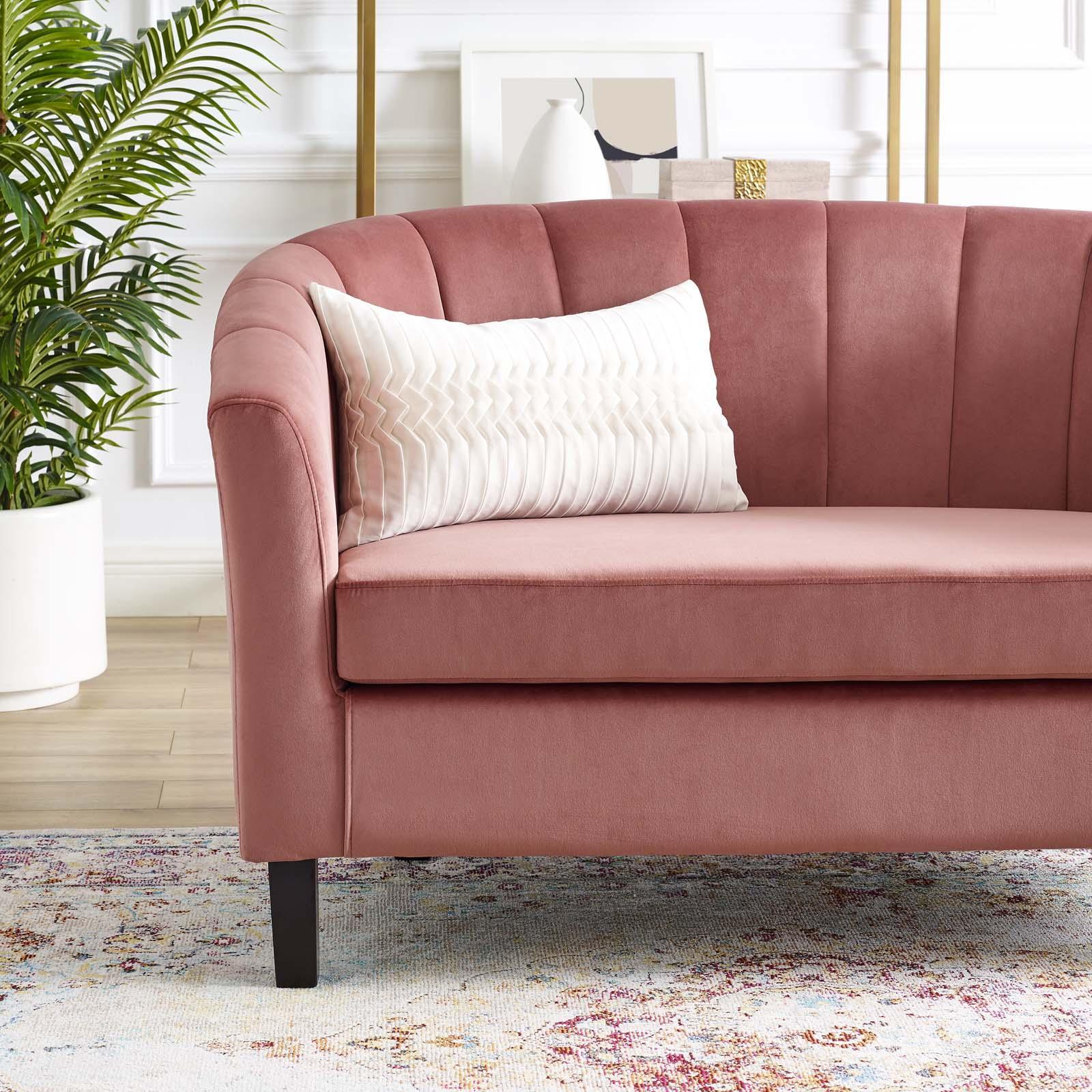 Modway Prospect Channel Tufted Performance Velvet Loveseat FredCo