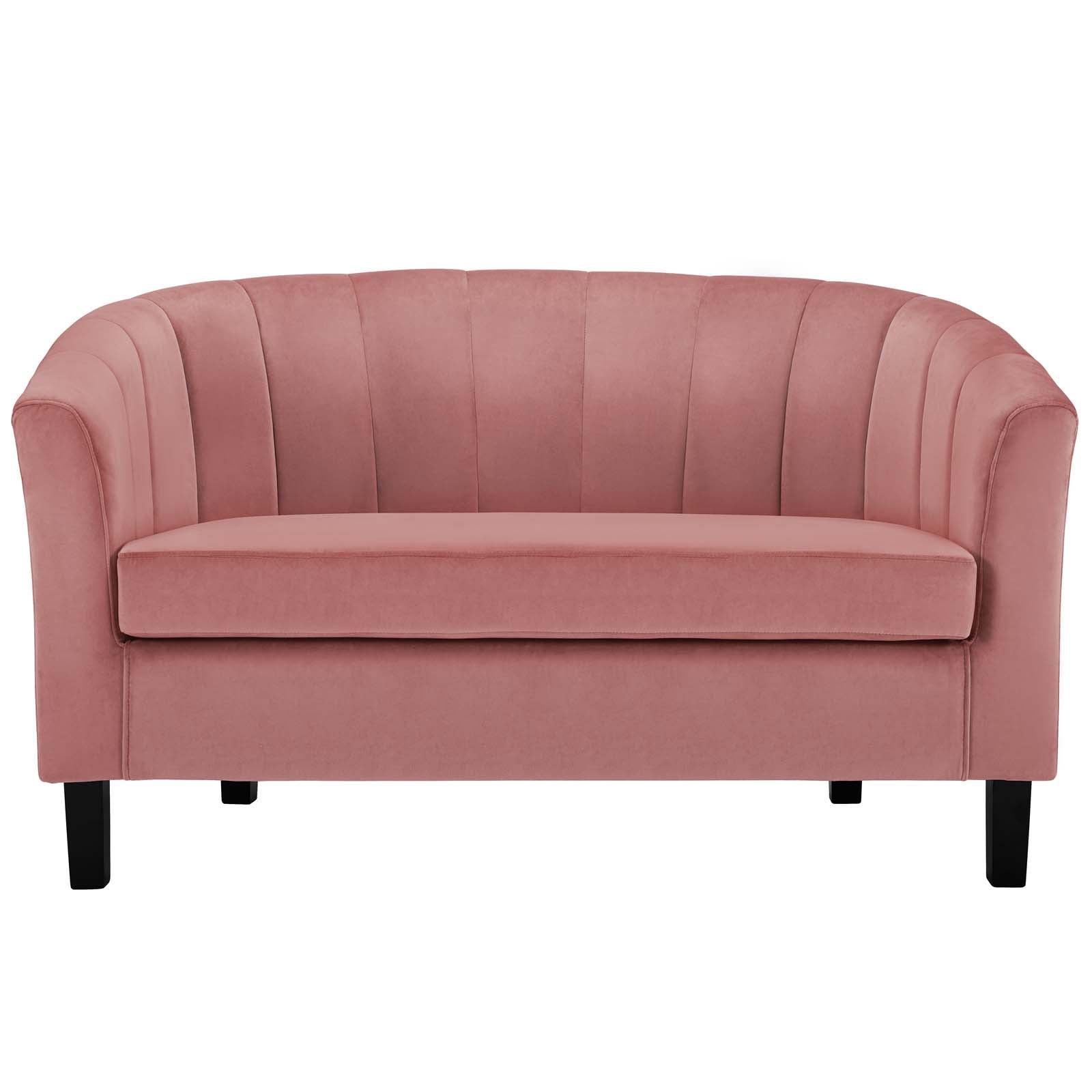 Modway Prospect Channel Tufted Performance Velvet Loveseat FredCo