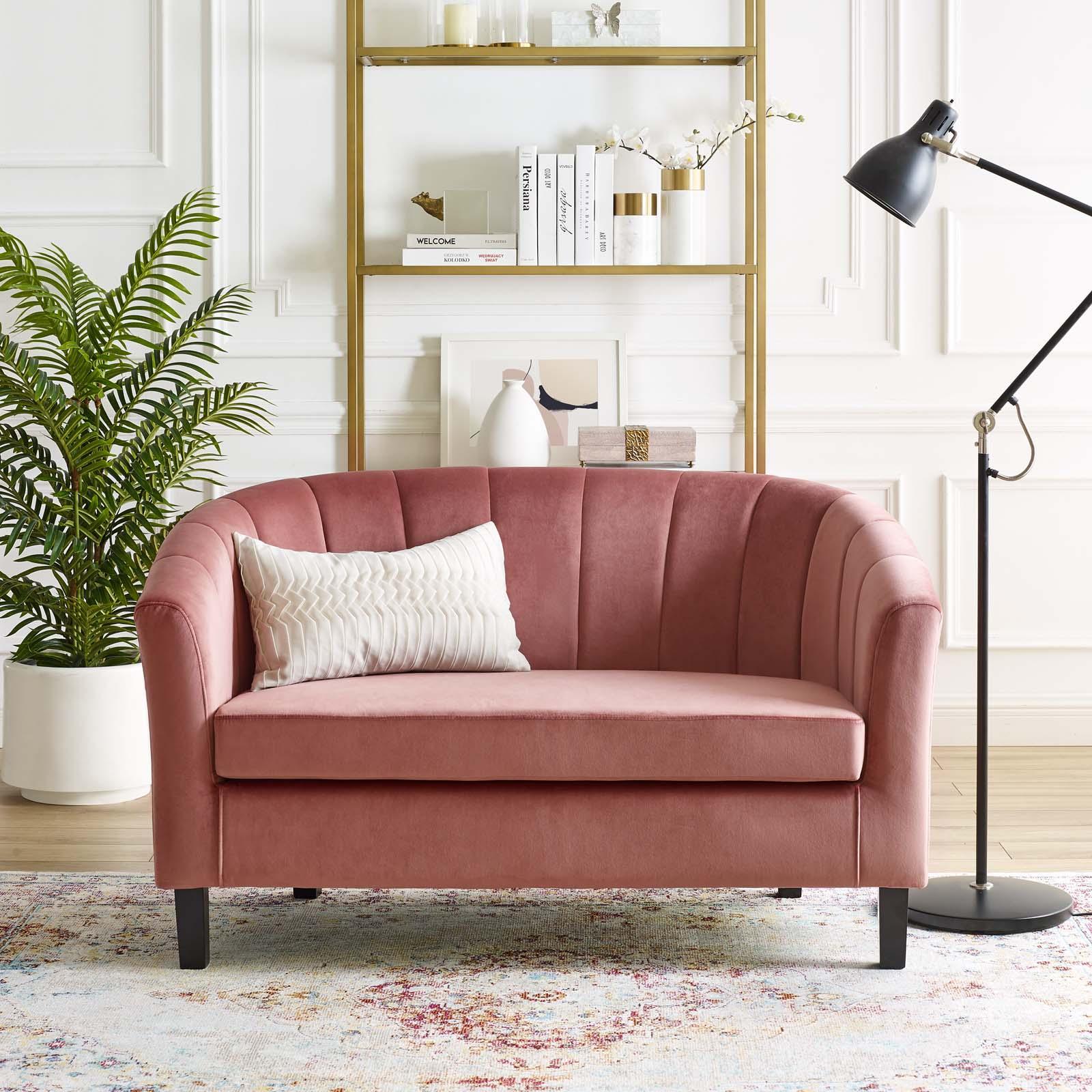 Modway Prospect Channel Tufted Performance Velvet Loveseat FredCo
