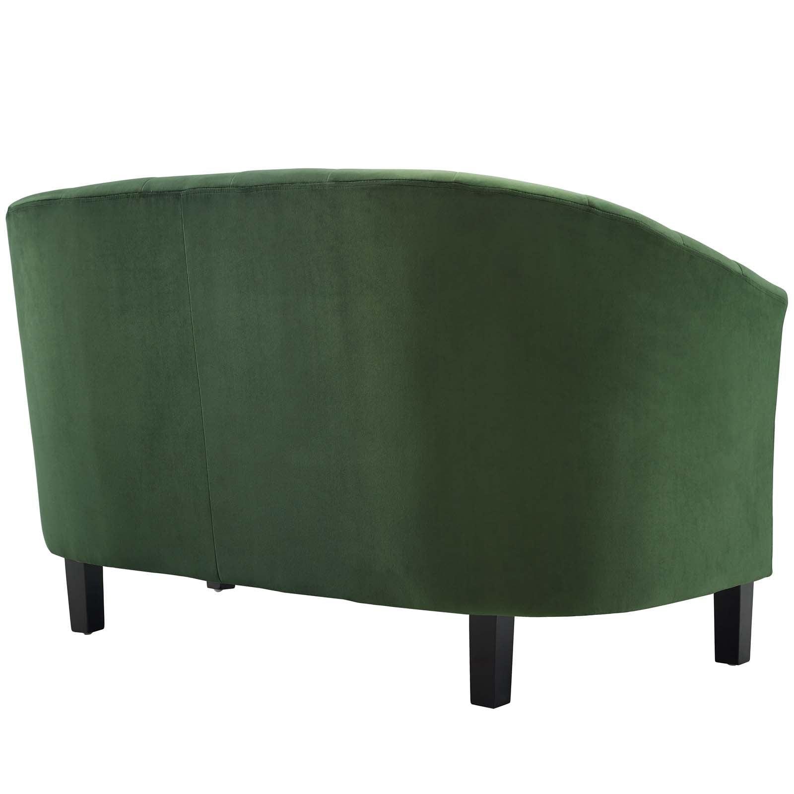 Modway Prospect Channel Tufted Performance Velvet Loveseat and Armchair Set FredCo