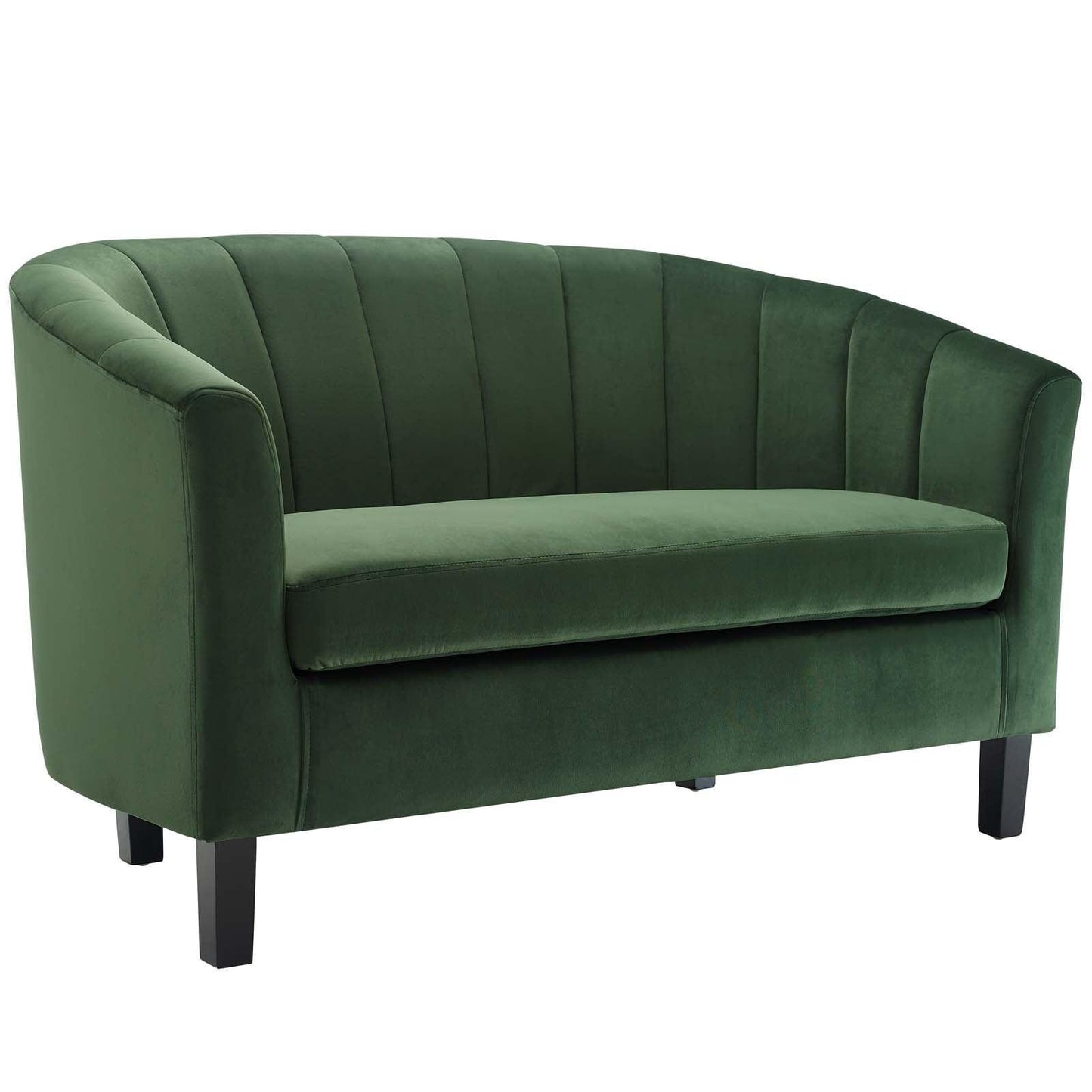 Modway Prospect Channel Tufted Performance Velvet Loveseat and Armchair Set FredCo