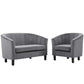 Modway Prospect Channel Tufted Performance Velvet Loveseat and Armchair Set FredCo