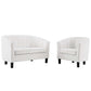 Modway Prospect Channel Tufted Performance Velvet Loveseat and Armchair Set FredCo