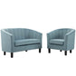 Modway Prospect Channel Tufted Performance Velvet Loveseat and Armchair Set FredCo