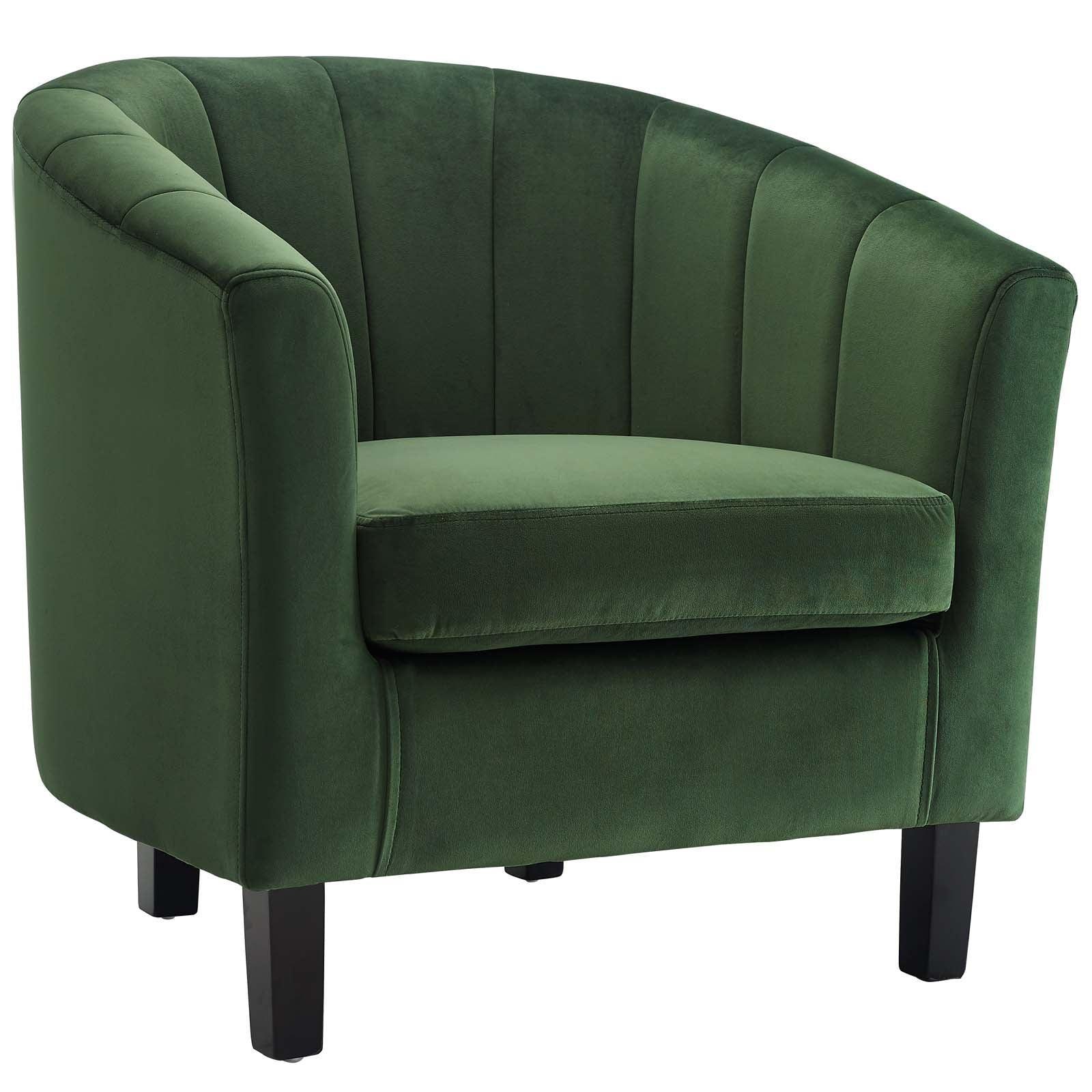 Modway Prospect Channel Tufted Performance Velvet Loveseat and Armchair Set FredCo