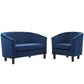 Modway Prospect Channel Tufted Performance Velvet Loveseat and Armchair Set FredCo