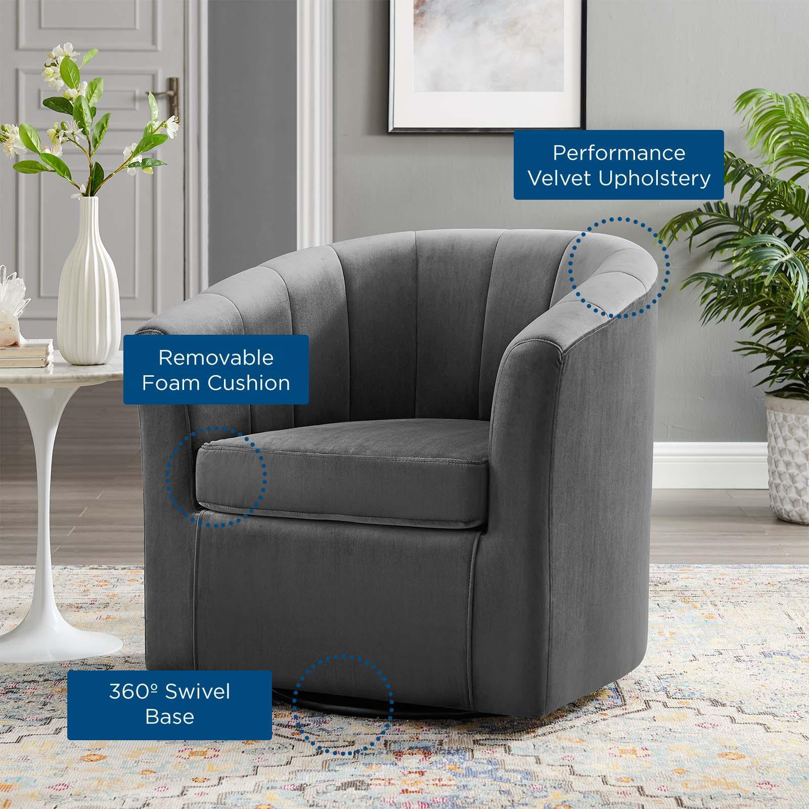 Modway Prospect Performance Velvet Swivel Armchair FredCo