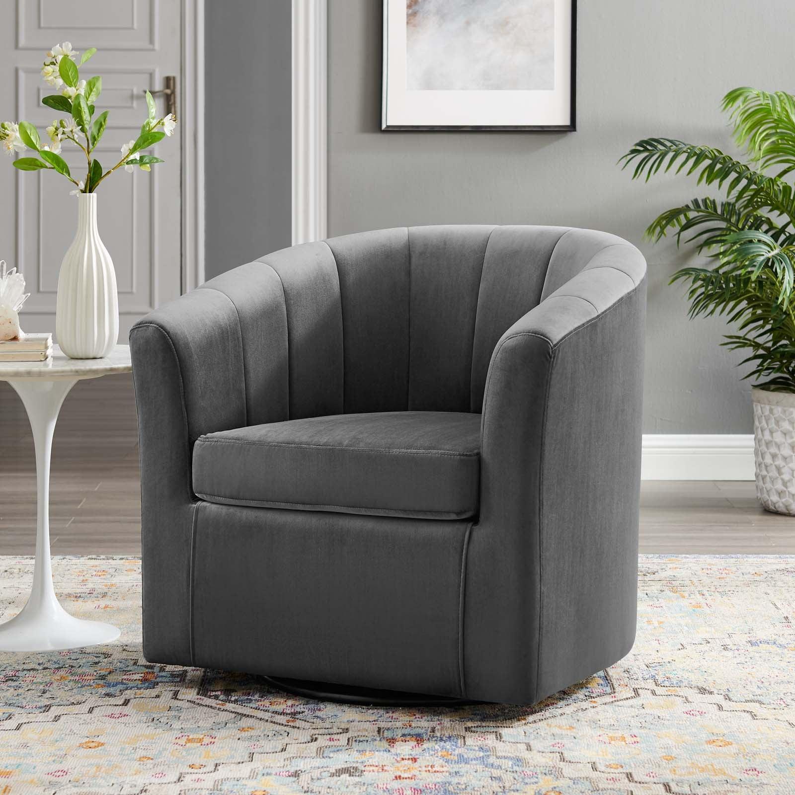 Modway Prospect Performance Velvet Swivel Armchair FredCo